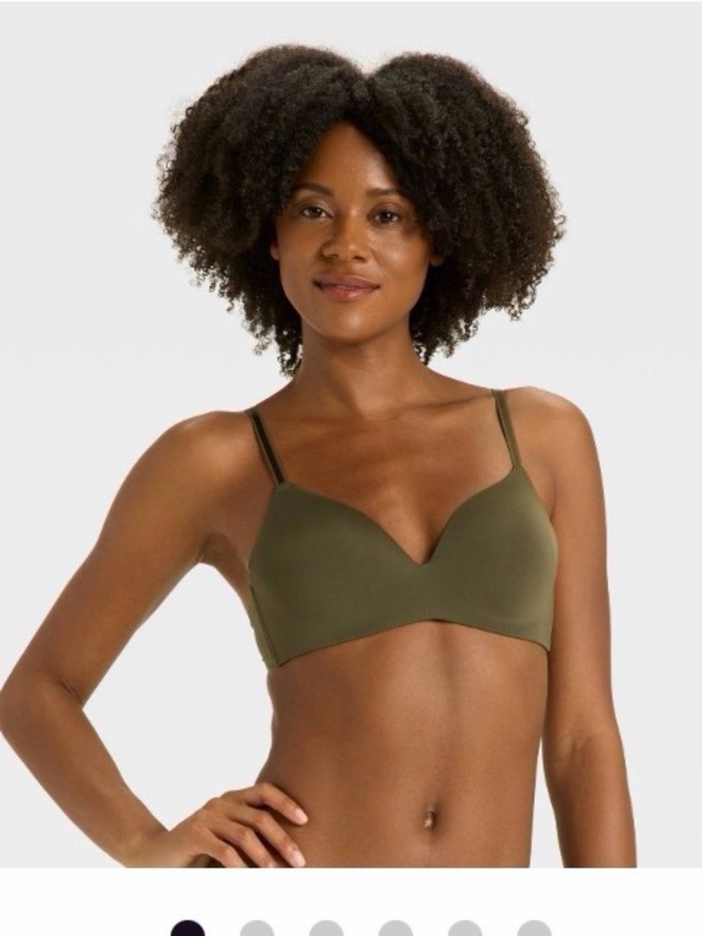 NWT Auden Women's Lightly Lined Wirefree Demi Bra - Auden™ Moss Green 36A